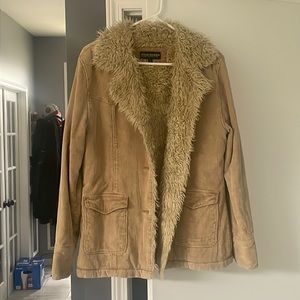 Y2K 90s Steve Madden cord./Sherpa coat